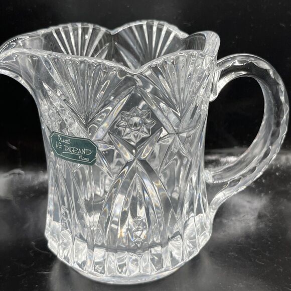 J G Durand Cristal France Crystal Covered Sugar and Creamer Set of 2 - Picture 5 of 8